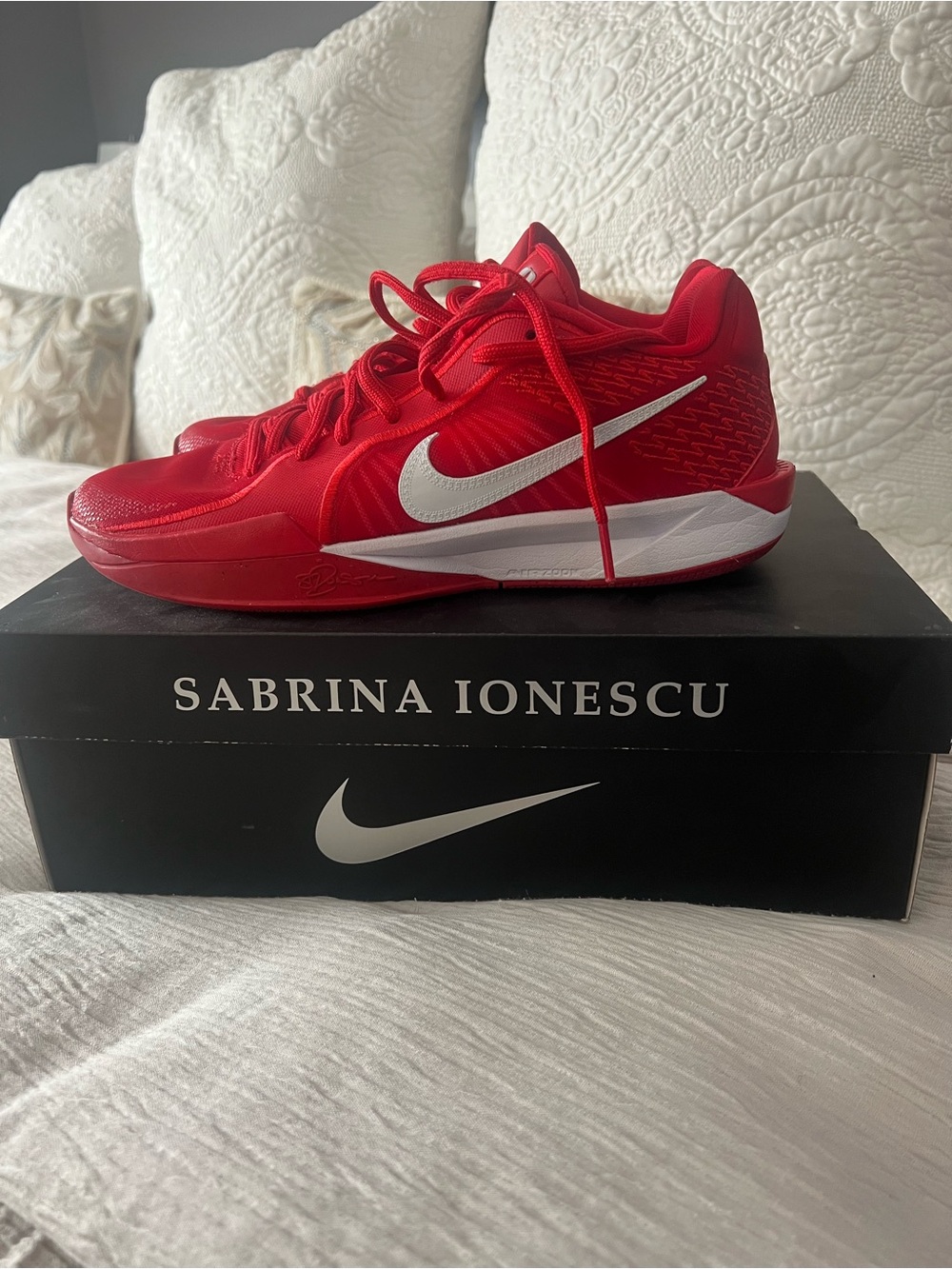 Nike Red and White Low-Top Men's Sneakers